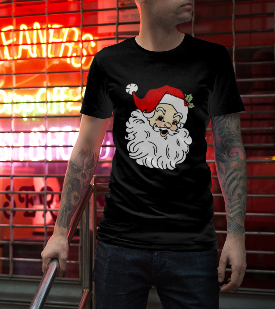 Retro Santa Christmas Holly Jolly Icon 3 4 T-Shirt