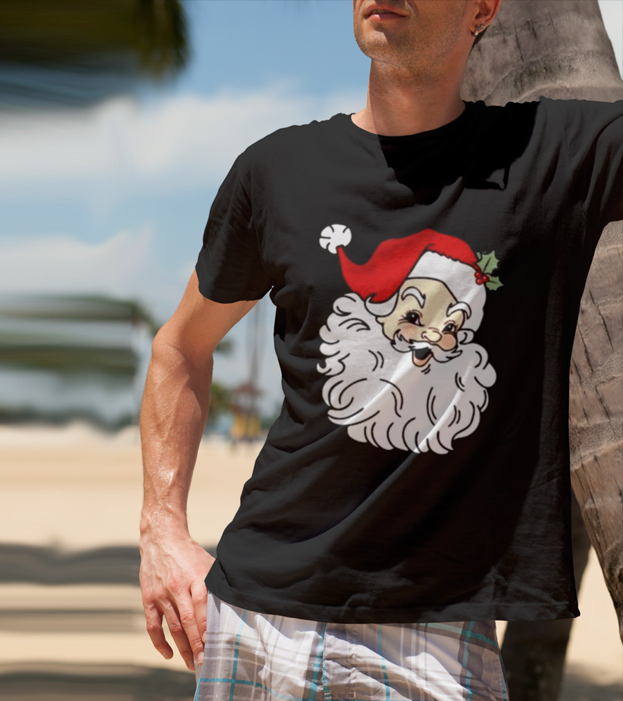 Retro Santa Christmas Holly Jolly Icon 3 4 T-Shirt