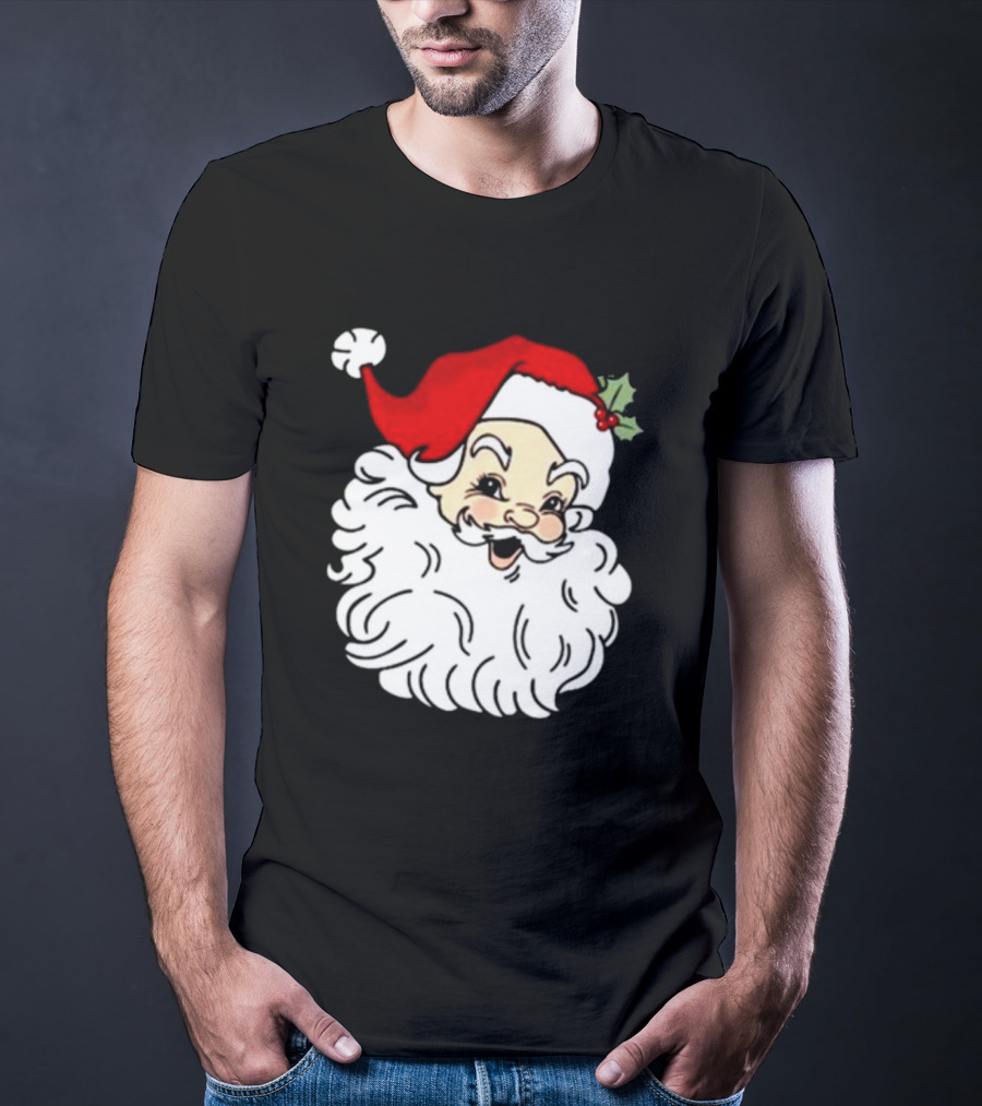 Retro Santa Christmas Holly Jolly Icon 3 4 T-Shirt