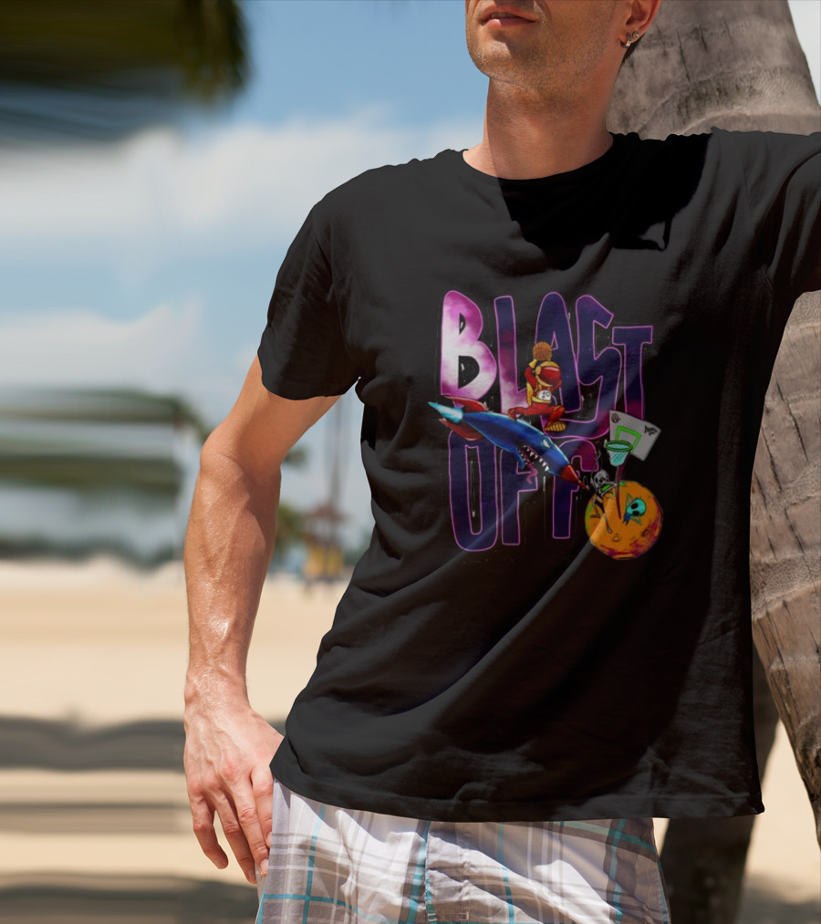 Blast Off Basketball Rocket Dunk Sports Fan T-Shirt