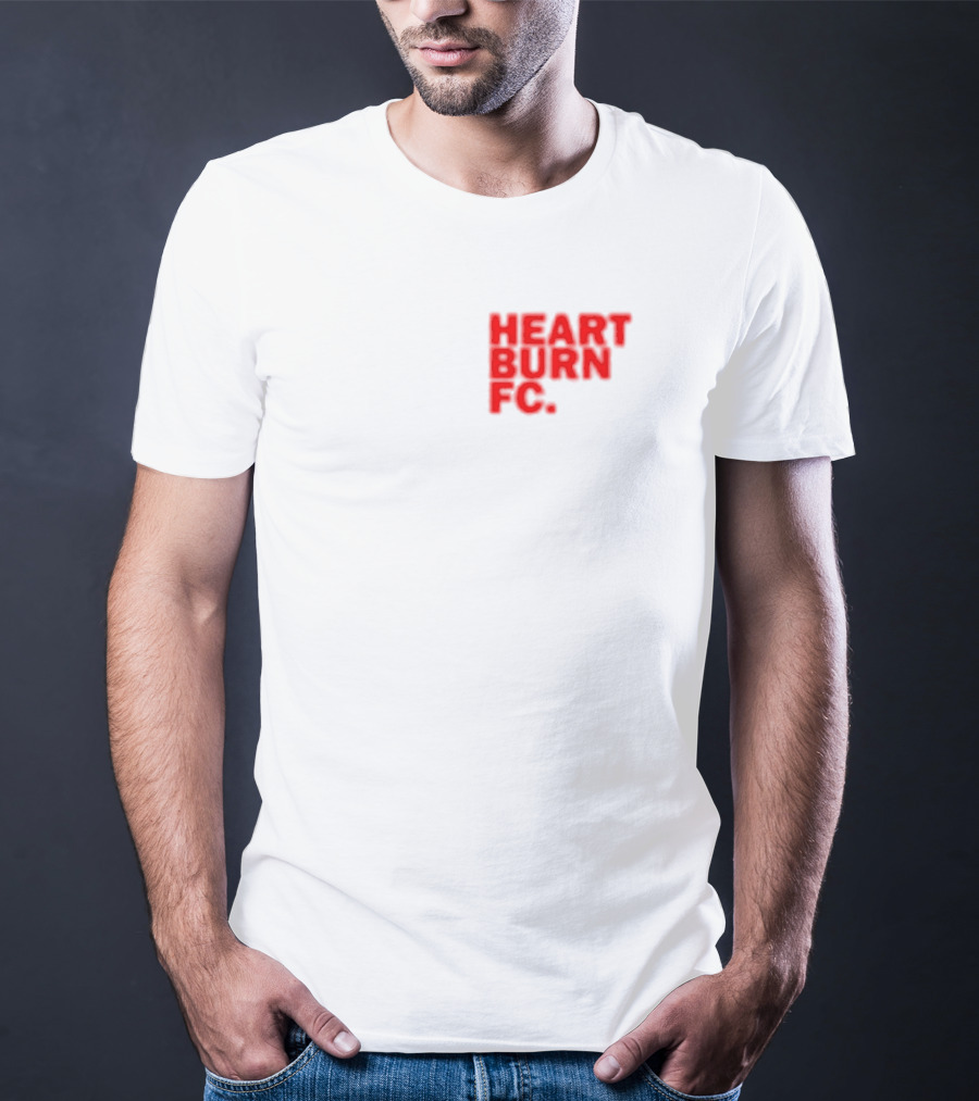 Redmancdesigns Heartburn FC Bold Red Text Minimalist T-Shirt