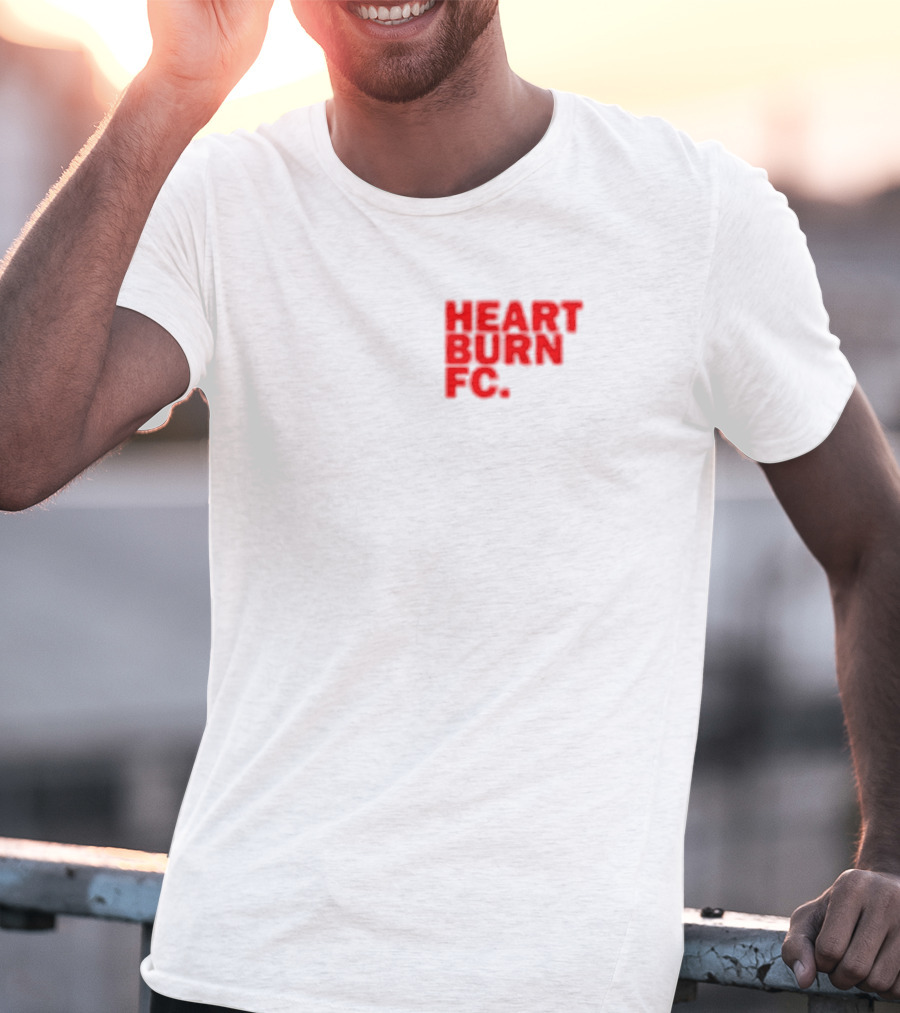 Redmancdesigns Heartburn FC Bold Red Text Minimalist T-Shirt