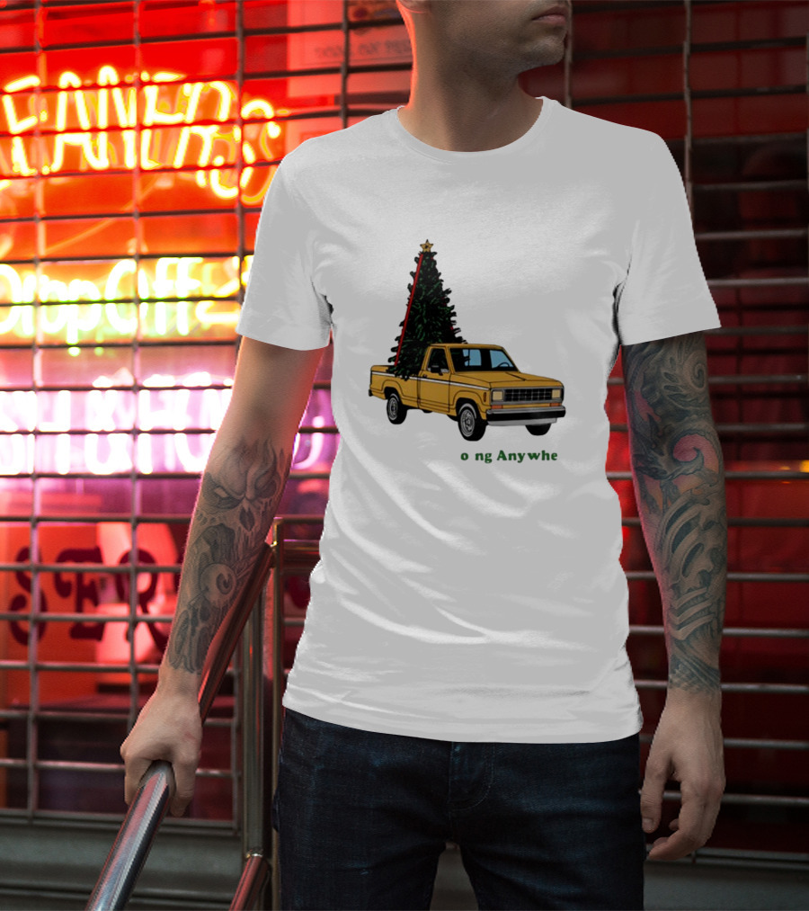 Yellow Truck With Christmas Tree Going Anywhere T-Shirt