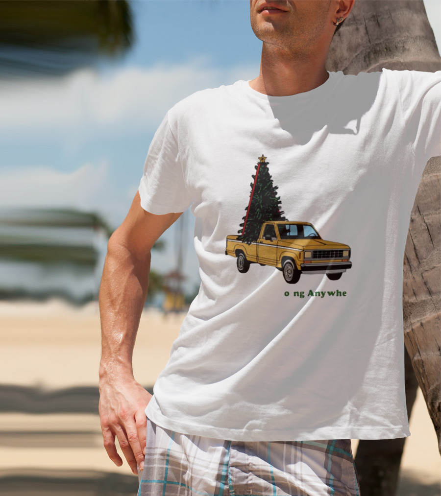 Yellow Truck With Christmas Tree Going Anywhere T-Shirt