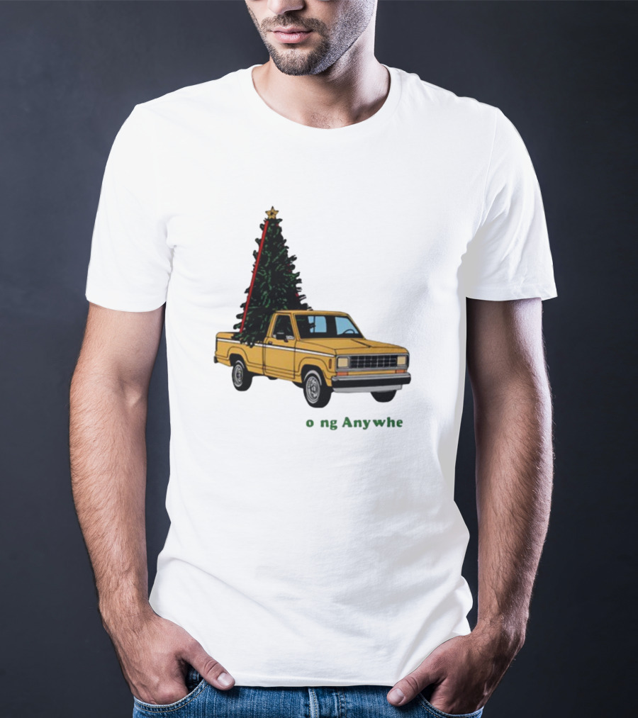 Yellow Truck With Christmas Tree Going Anywhere T-Shirt