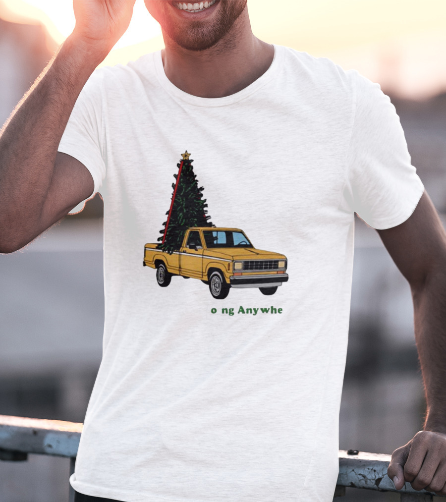 Yellow Truck With Christmas Tree Going Anywhere T-Shirt
