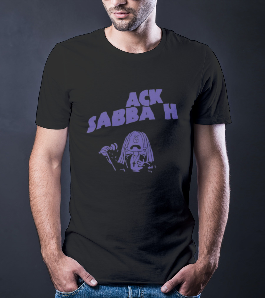 Thornwolfart Ack Sabbath Cartoon Character Holding Microphone T-Shirt
