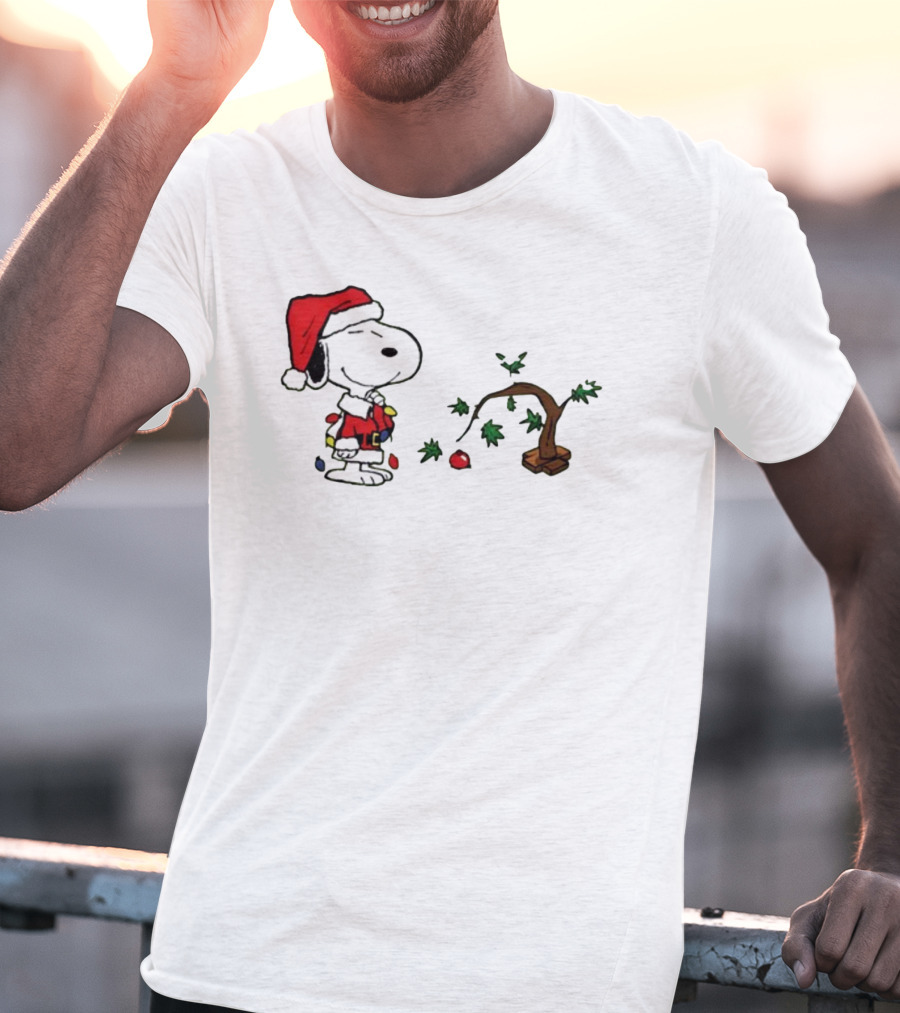 Snoopy Santa Christmas Tree Merry Christmas T-Shirt