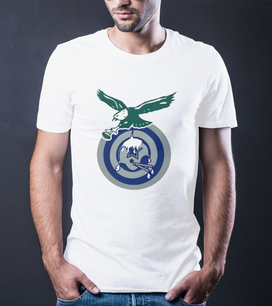 Philadelphia Eagles Bird Dropping Football On Dallas Cowboys Star T-Shirt