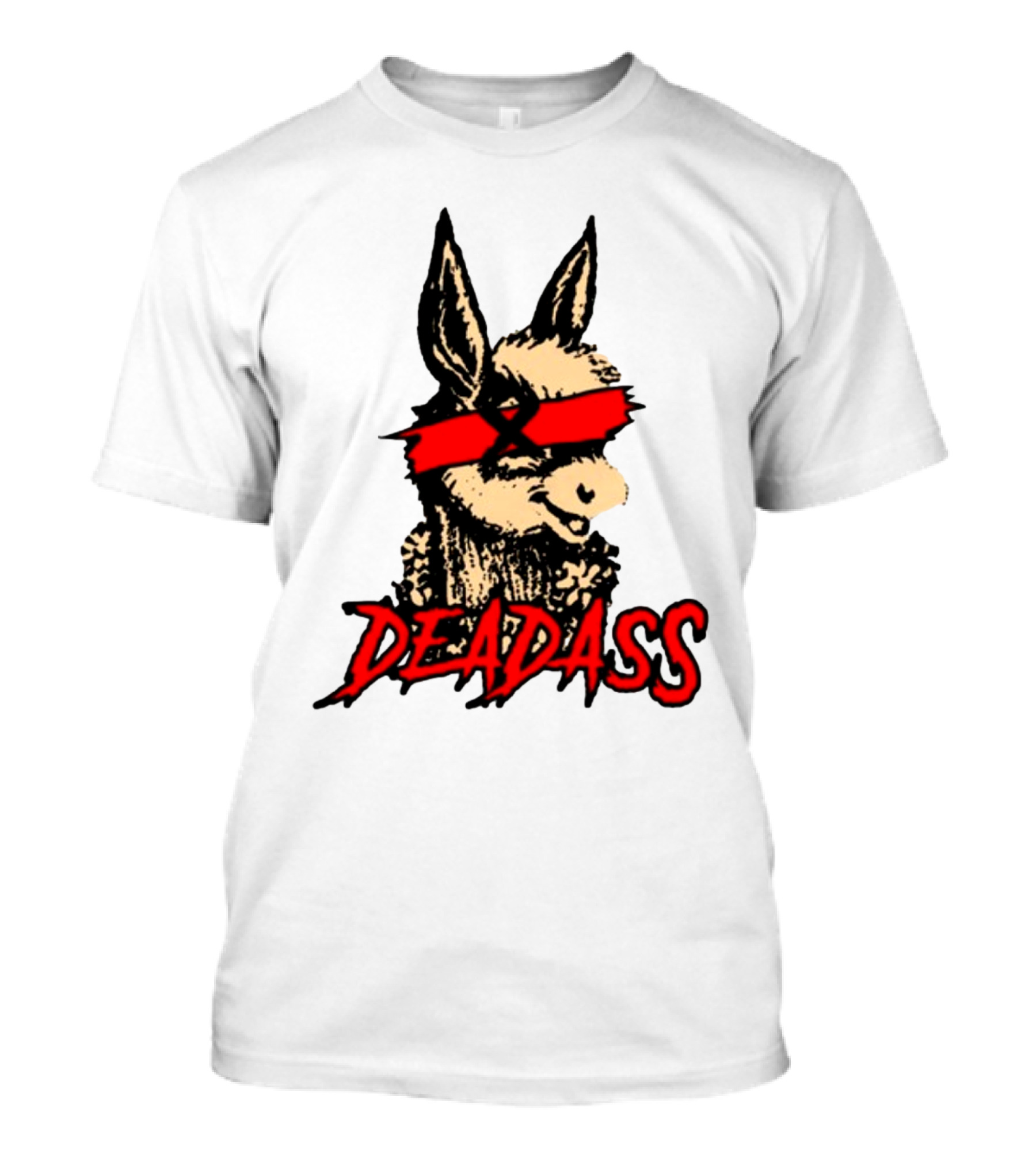Deadass Red Blindfold Cartoon Donkey T-Shirt
