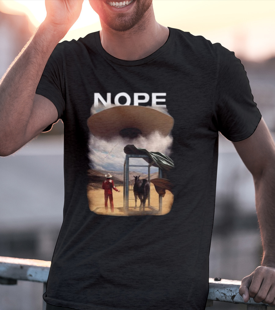 NOPE The Star Lasso Experience With UFO Above Cow And Cowboy T-Shirt