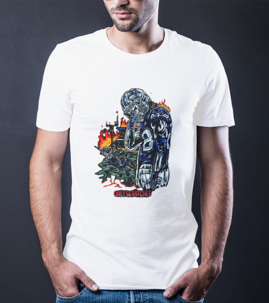 Only Scratched The Surface Retros Sports Imagery Fire Scene T-Shirt