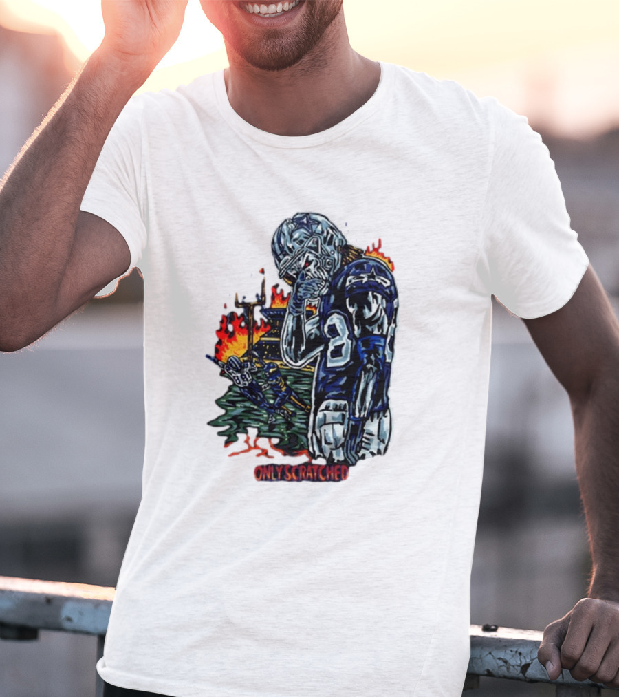 Only Scratched The Surface Retros Sports Imagery Fire Scene T-Shirt