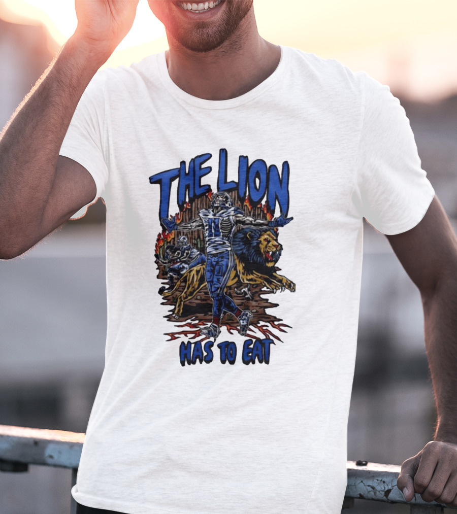 The Lion Has To Eat Retros Themed Football Warrior T-Shirt