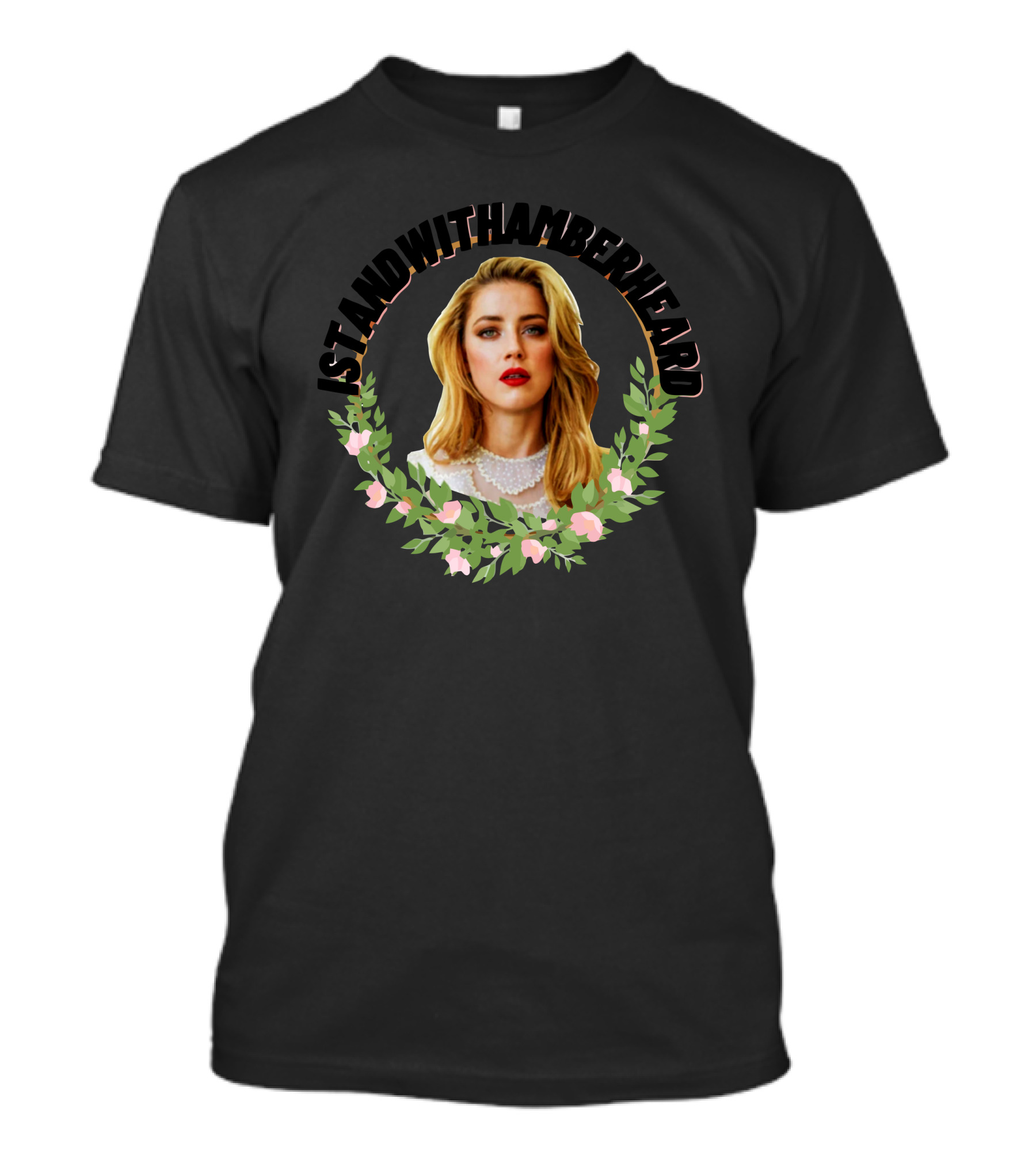 Chateau Bunny I Stand With Amber Heard Floral Wreath T-Shirt