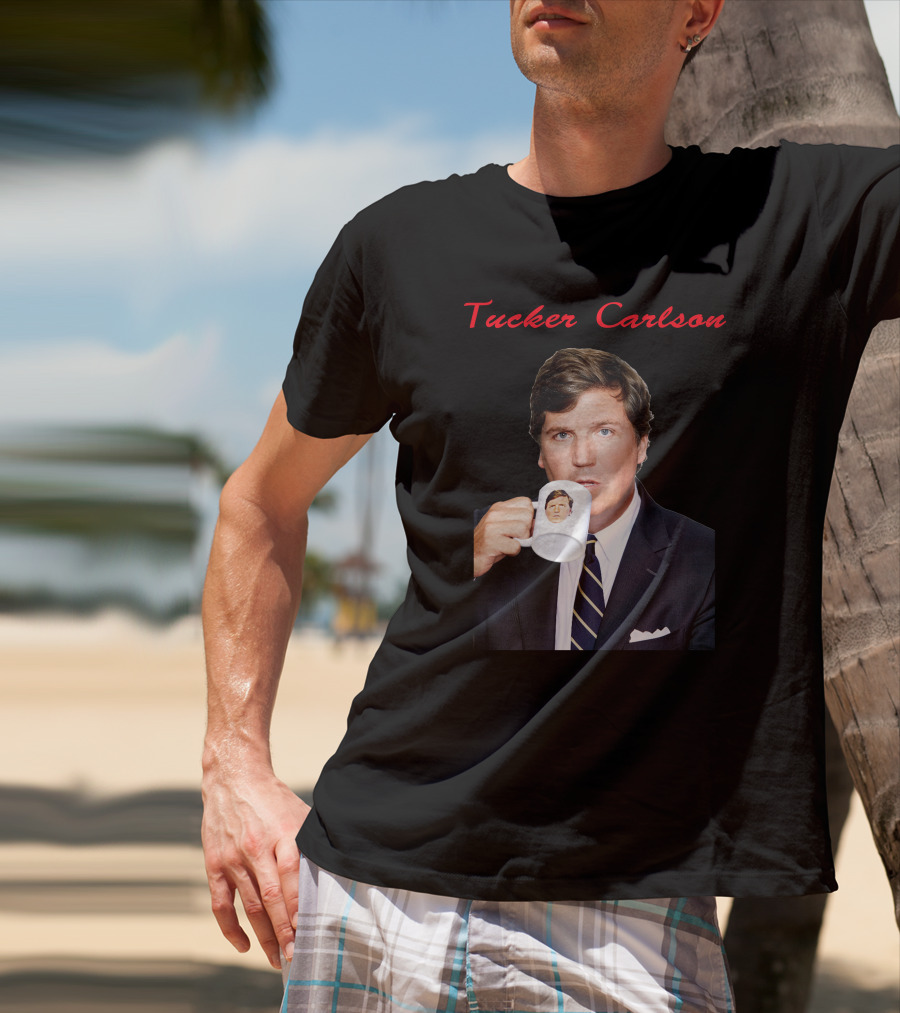 Tucker Carlson Drinking From A Personalized Mug T-Shirt