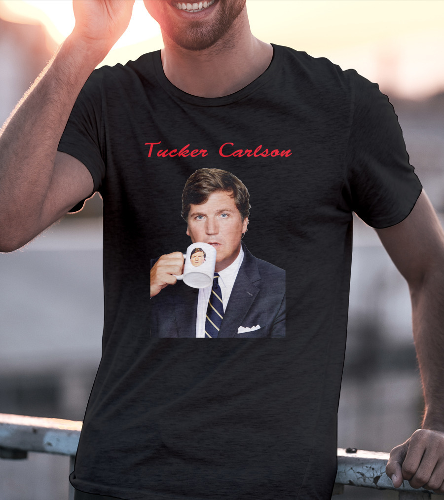 Tucker Carlson Drinking From A Personalized Mug T-Shirt