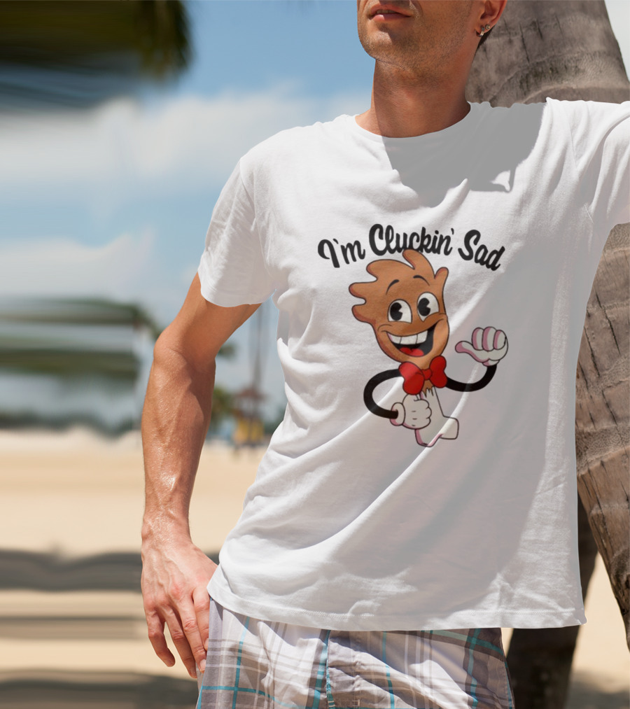 I'm Cluckin' Sad Cartoon Drumstick Character Bow Tie T-Shirt