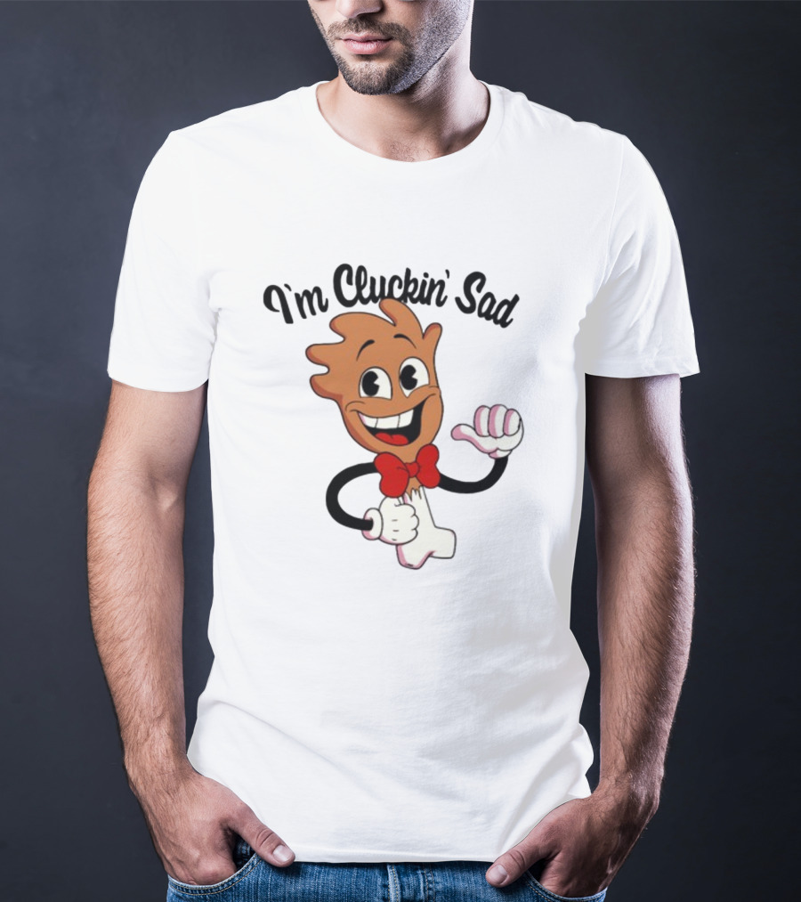 I'm Cluckin' Sad Cartoon Drumstick Character Bow Tie T-Shirt