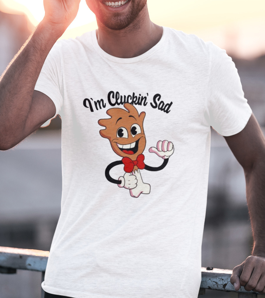 I'm Cluckin' Sad Cartoon Drumstick Character Bow Tie T-Shirt