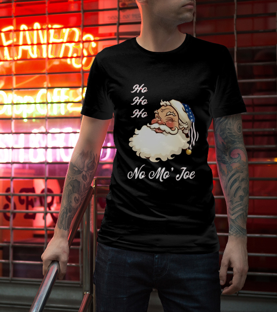 Ho Ho Ho No Mo’ Joe Patriotic Santa Hat Winking Santa T-Shirt