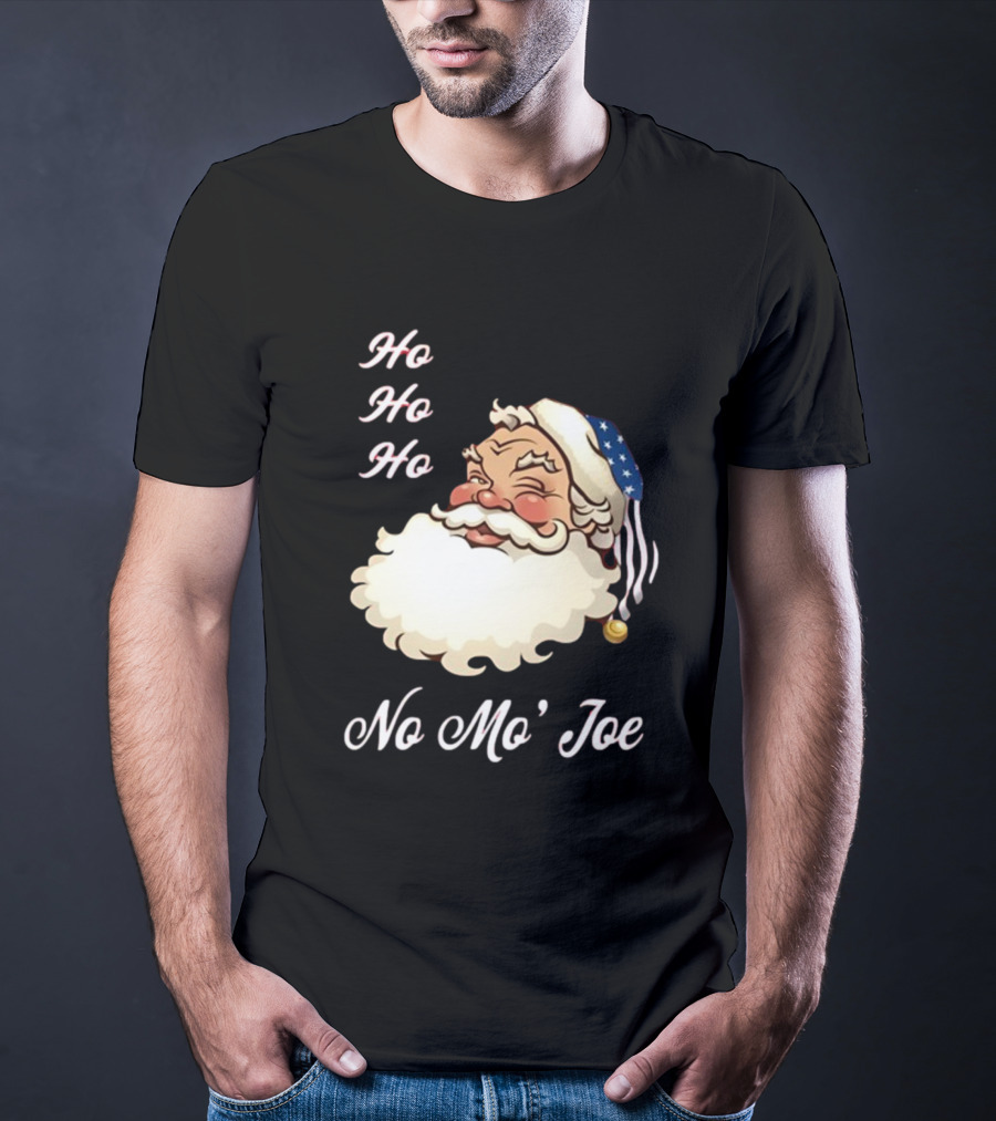 Ho Ho Ho No Mo’ Joe Patriotic Santa Hat Winking Santa T-Shirt