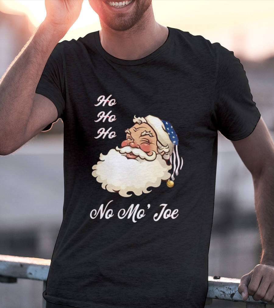 Ho Ho Ho No Mo’ Joe Patriotic Santa Hat Winking Santa T-Shirt