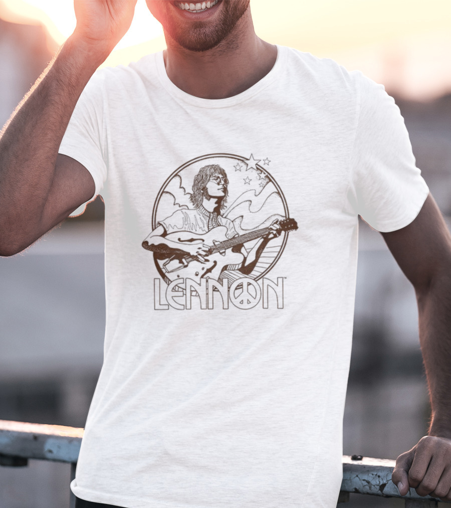 Lennon Guitar Peace Icon Stars T-Shirt