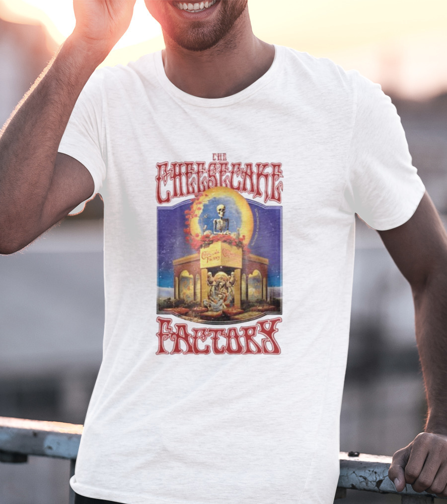 Waveygoods The Cheesecake Factory Skeleton Grateful Dead T-Shirt