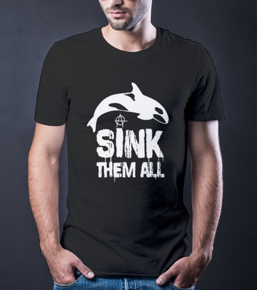 Antifascist Orca Sink Them All Anarchy T-Shirt