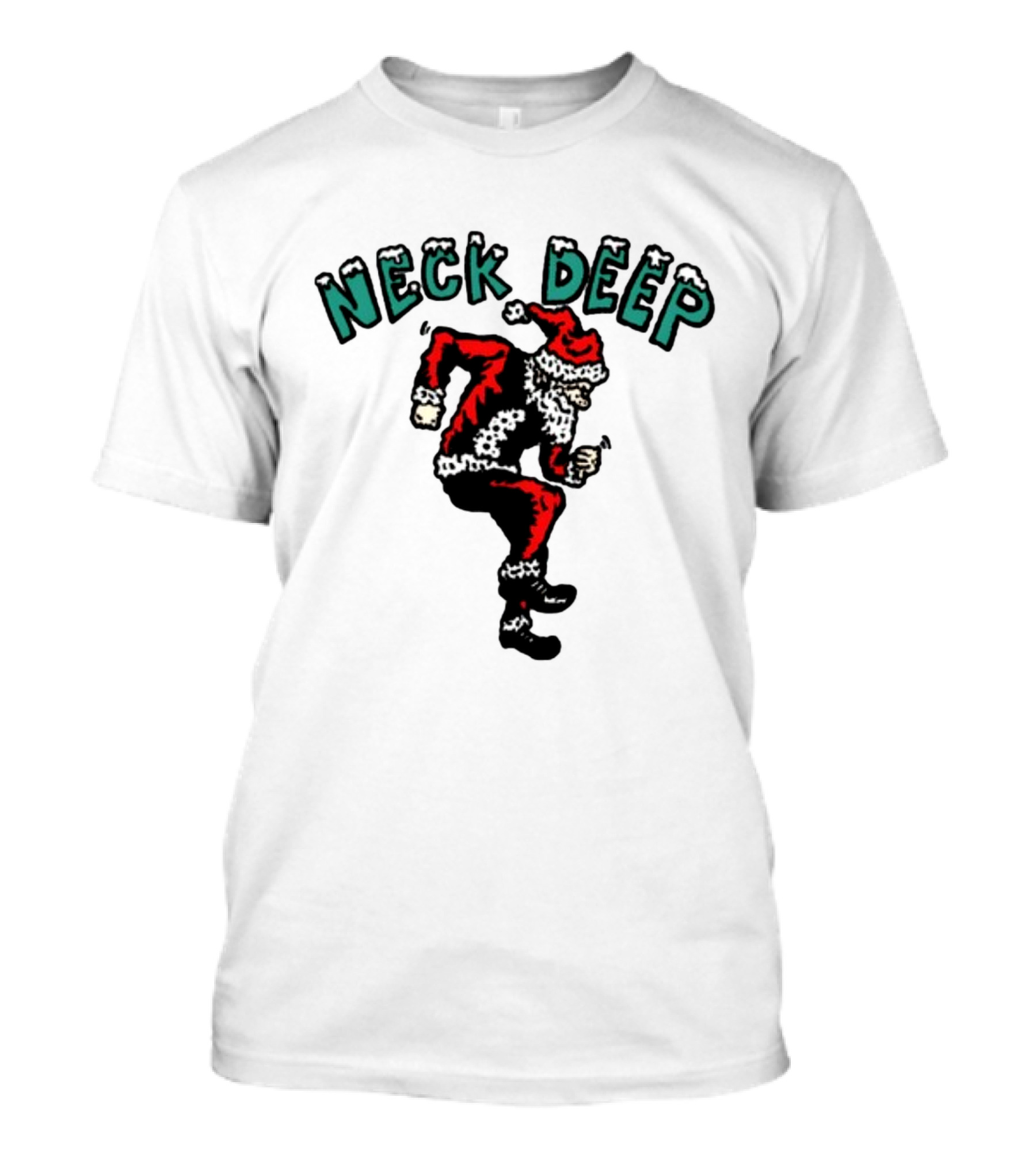 Neck Deep Santa Dancing Green Letters T-Shirt
