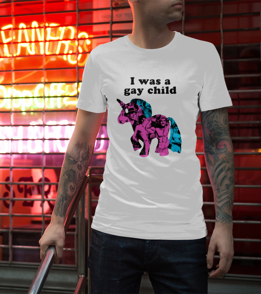 AndrewSylvesr Adrianandshane I Was A Gay Child Unicorn Collage T-Shirt