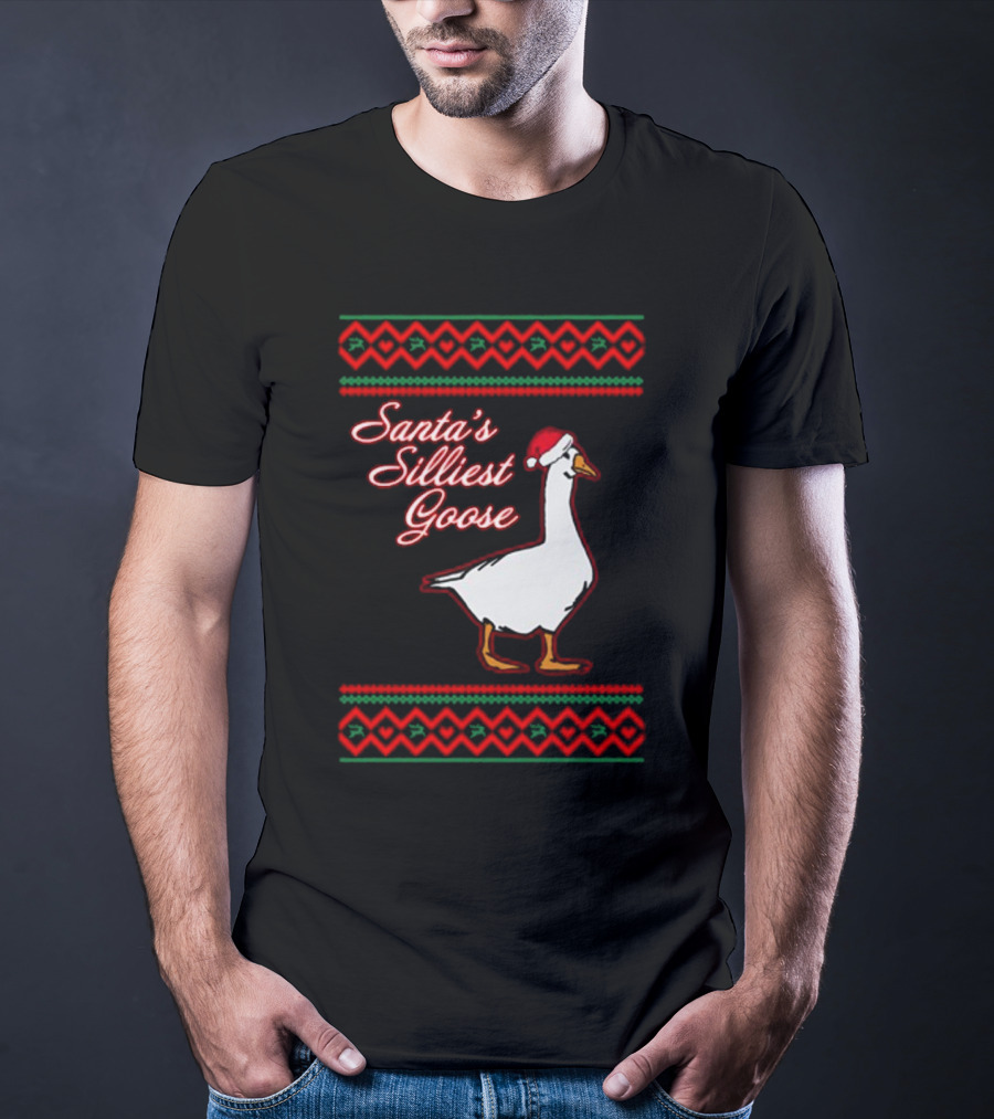 Santa's Silliest Goose Festive Holiday T-Shirt