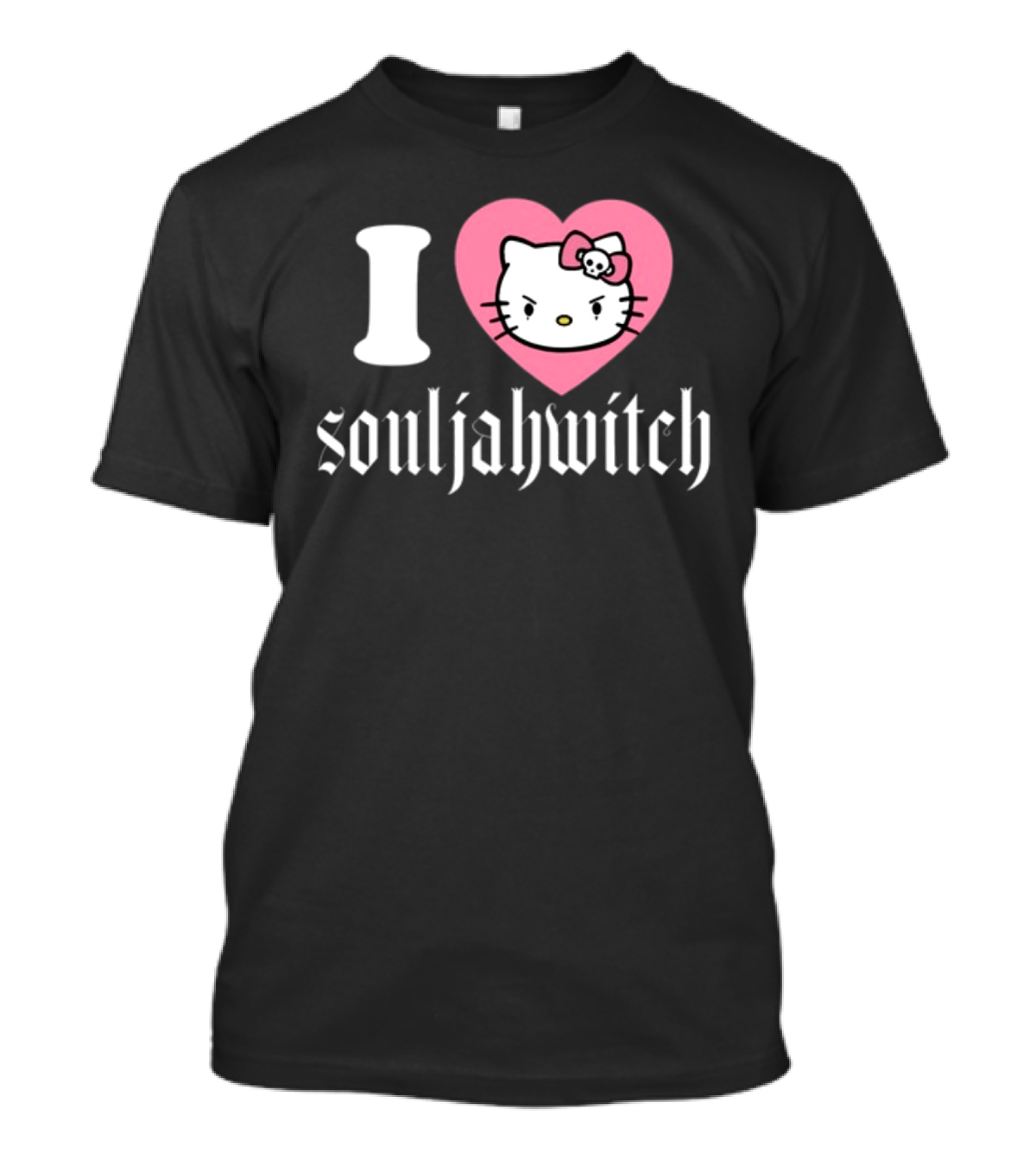 I Love Souljahwitch Cute Cat In Pink Heart T-Shirt