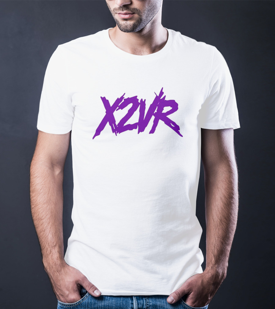 X2vr Grunge Purple Distressed Brushstroke T-Shirt