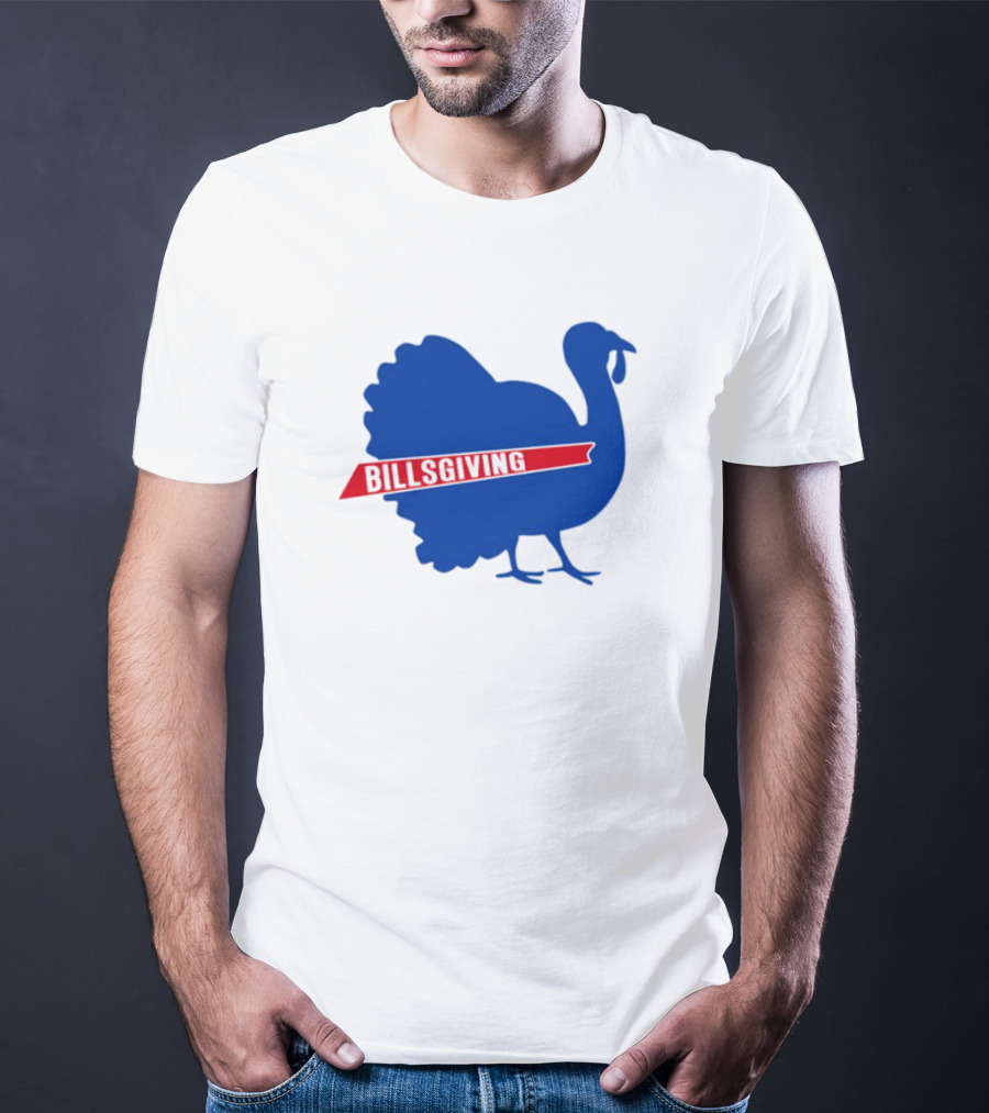 Billsgiving Turkey With Blue And Red T-Shirt