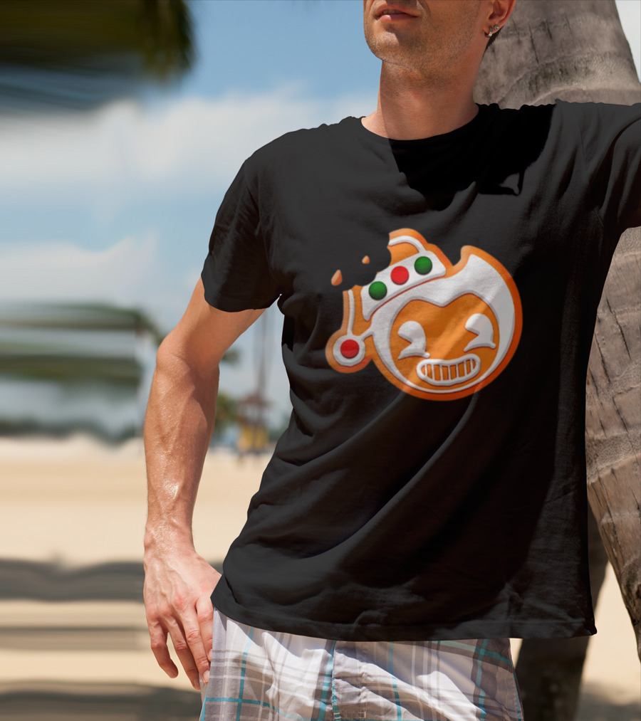 Bendy Gingerbread Christmas Cookie Bite T-Shirt