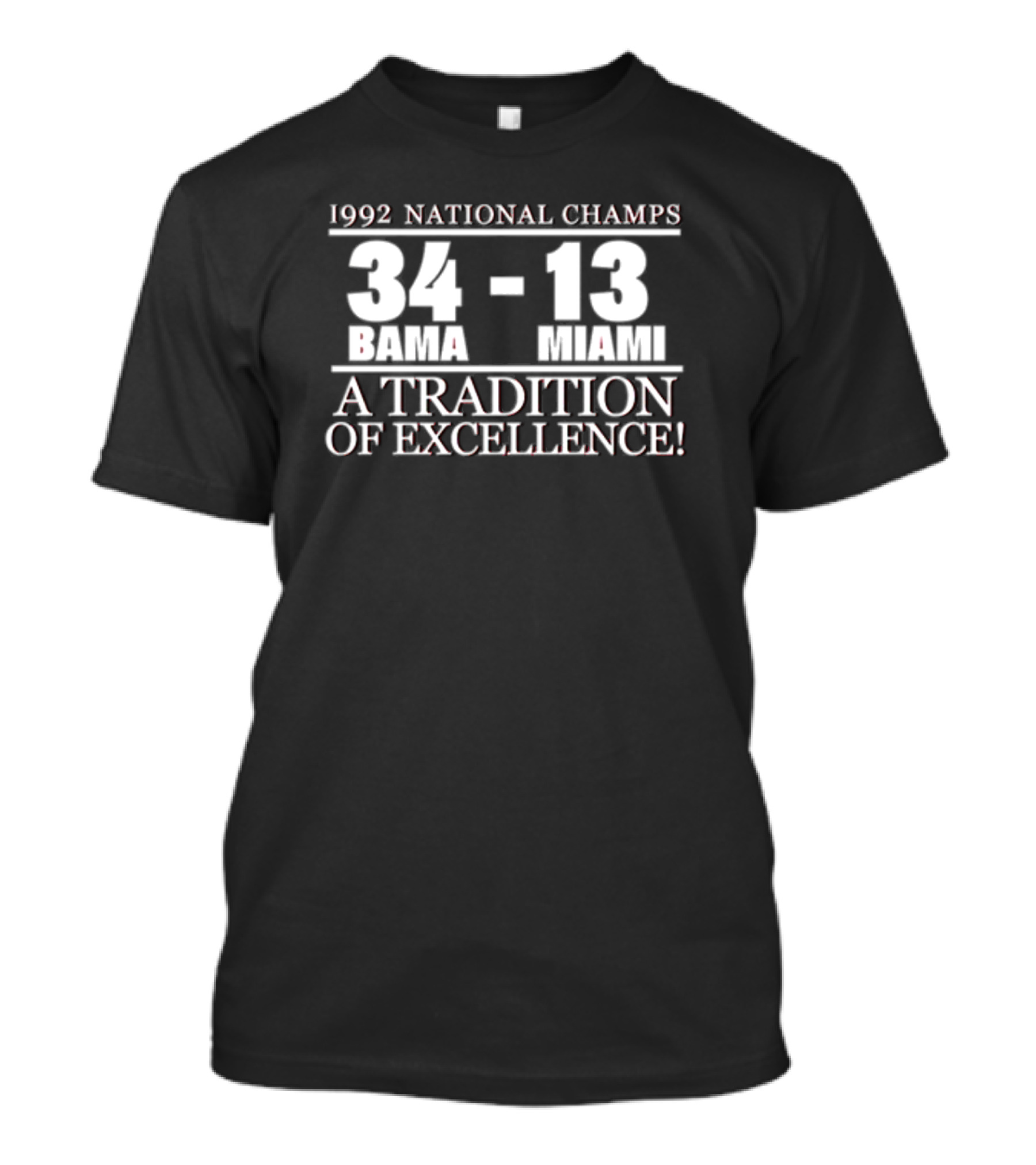 1992 National Champs Bama 34 Miami 13 A Tradition Of Excellence T-Shirt