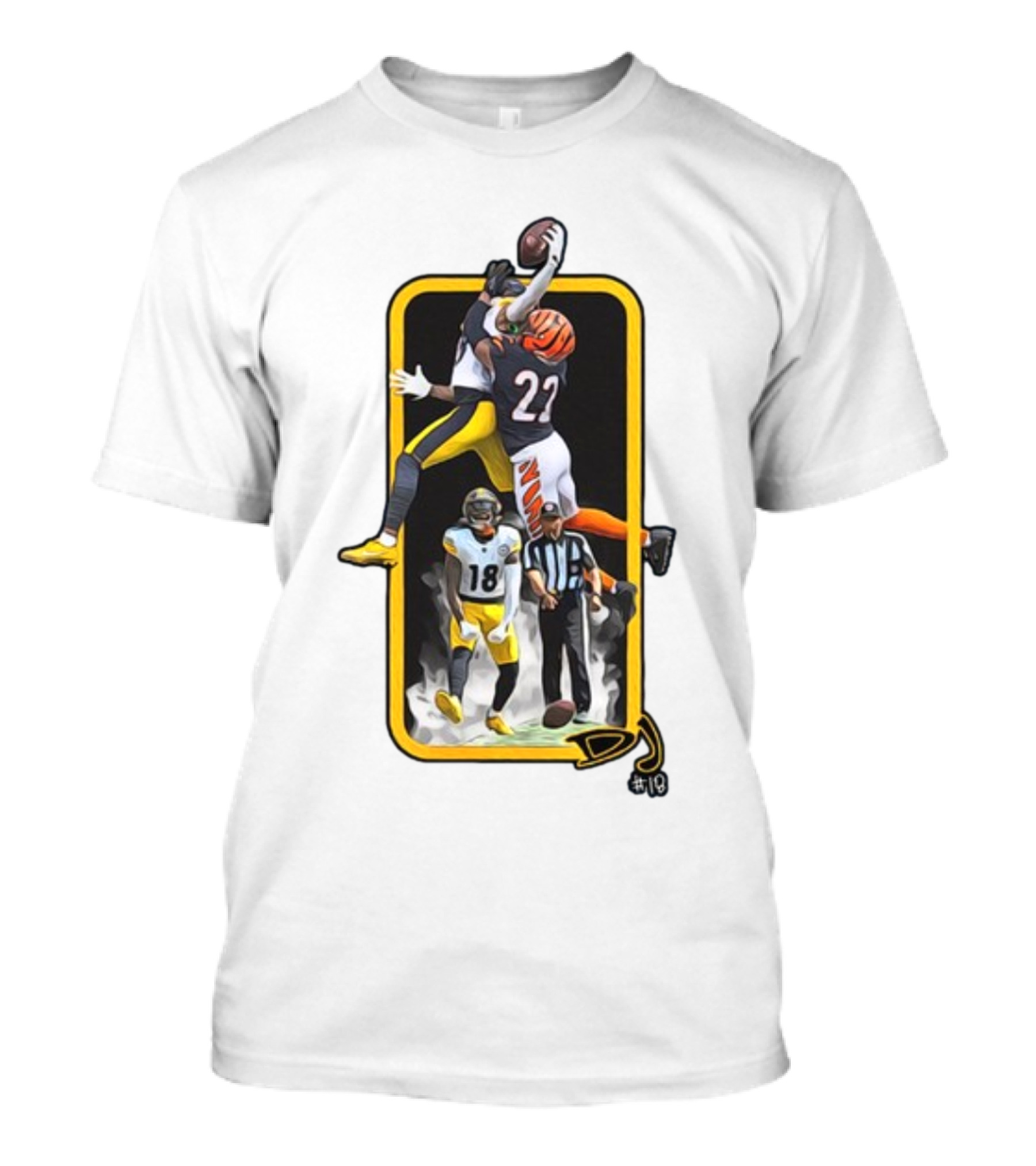DJ #18 Big Play Football Match Jump Clash T-Shirt