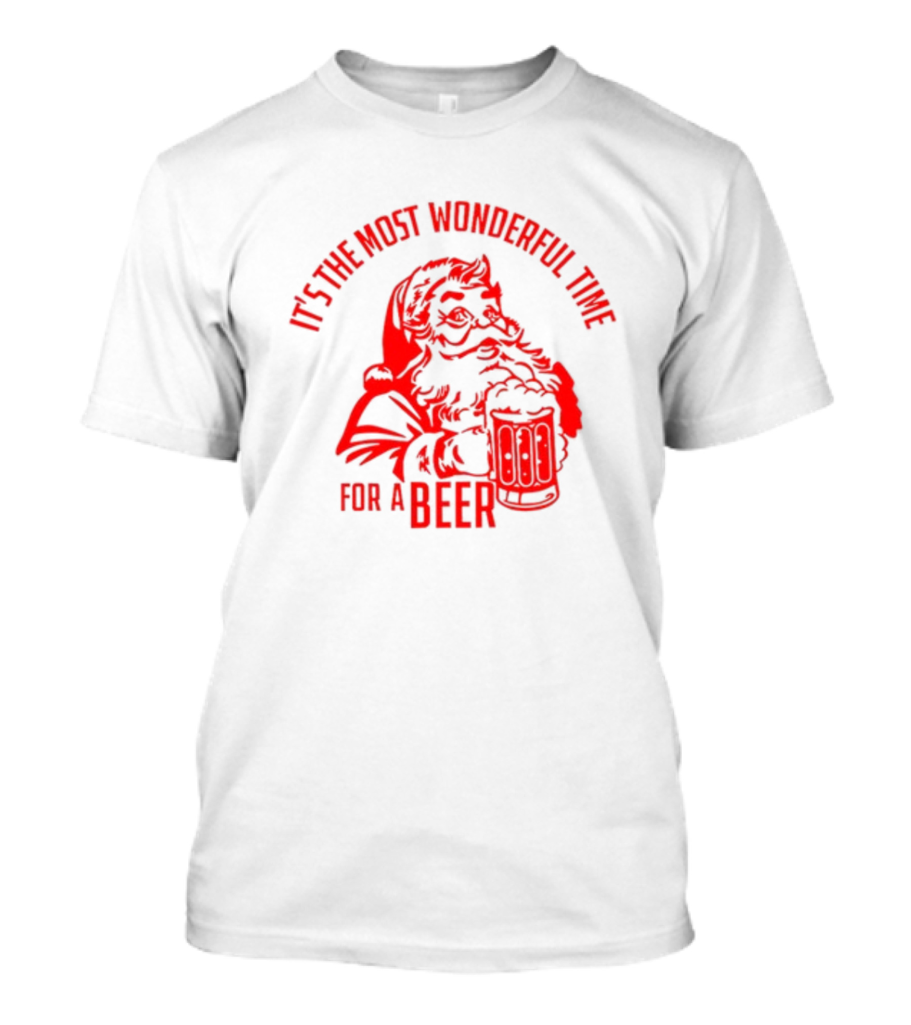 Santa Claus It's The Most Wonderful Time For A Beer Christmas T-Shirt