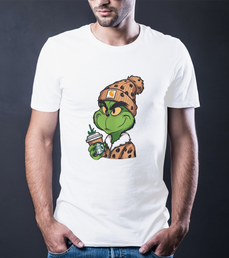 The Grinch Carhartt Beanie Starbucks Christmas T-Shirt