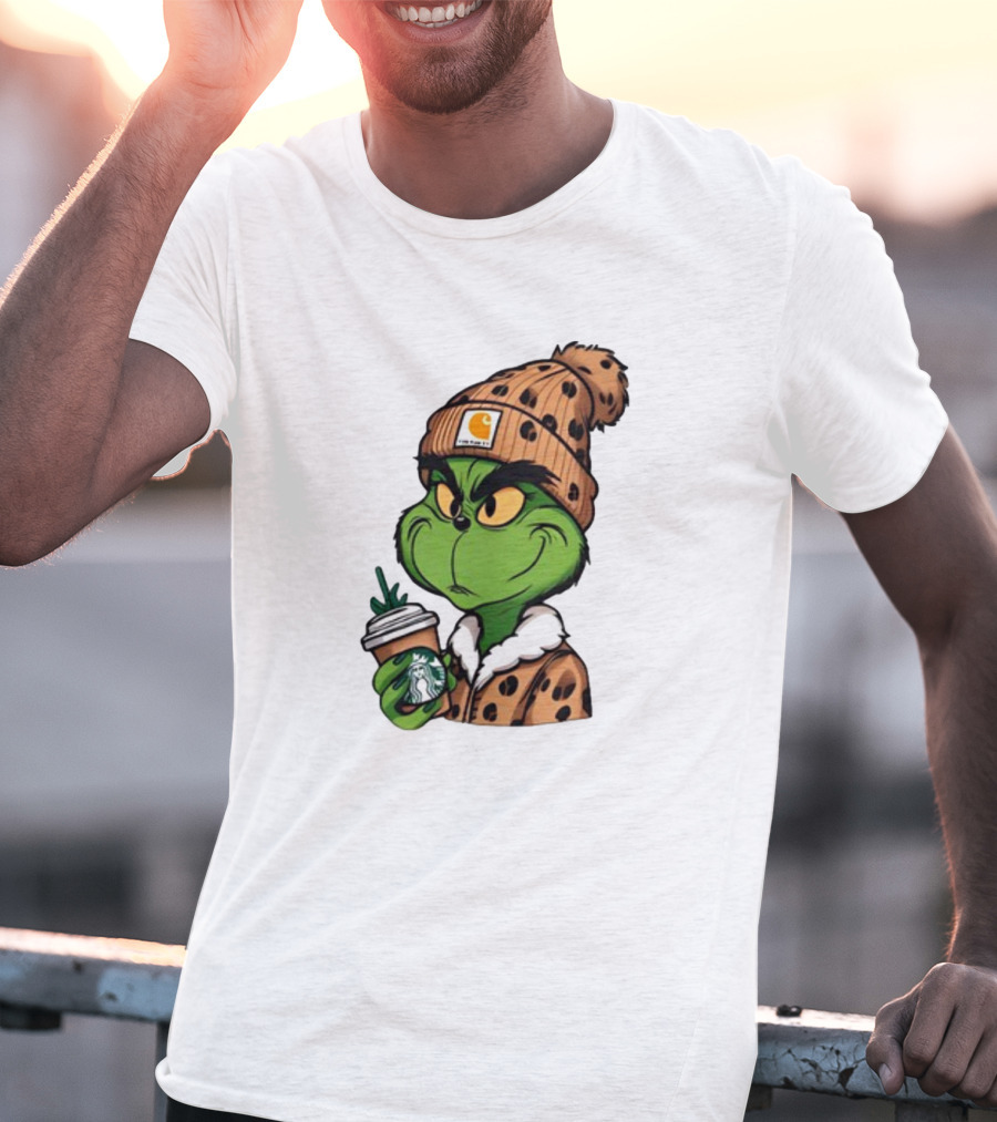 The Grinch Carhartt Beanie Starbucks Christmas T-Shirt