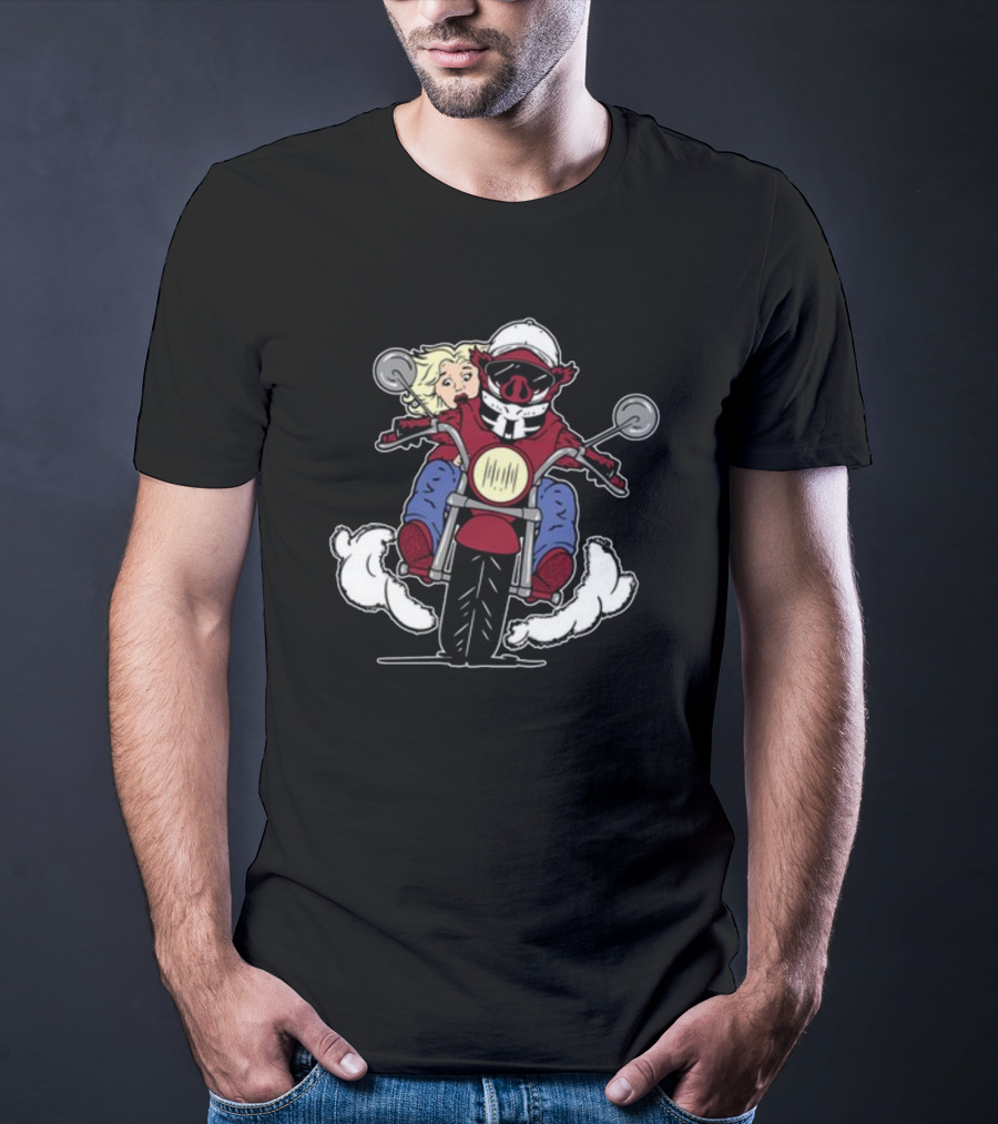 The Prodigal Son Returns Motorcycle Adventure With Pig Rider And Blonde Companion T-Shirt