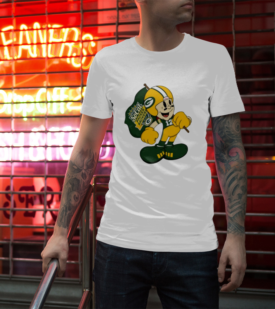 Socal Packer Backers 12 Retro Cartoon Football Character T-Shirt