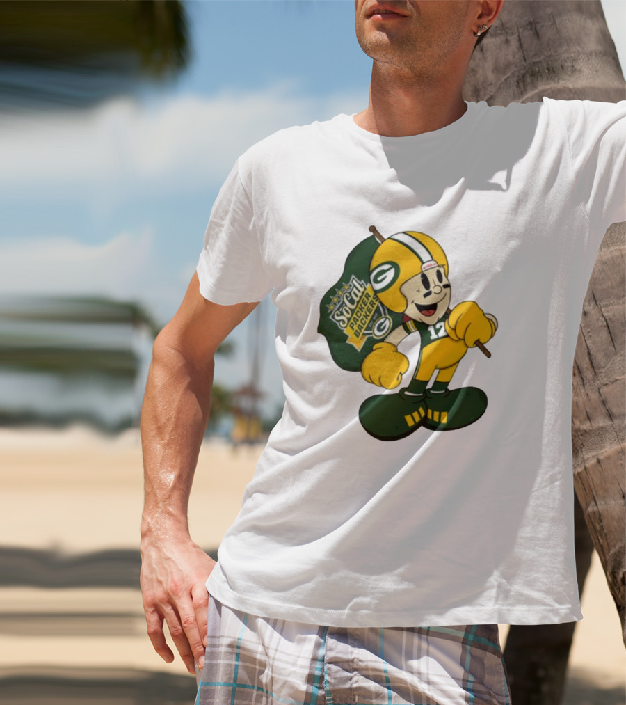 Socal Packer Backers 12 Retro Cartoon Football Character T-Shirt
