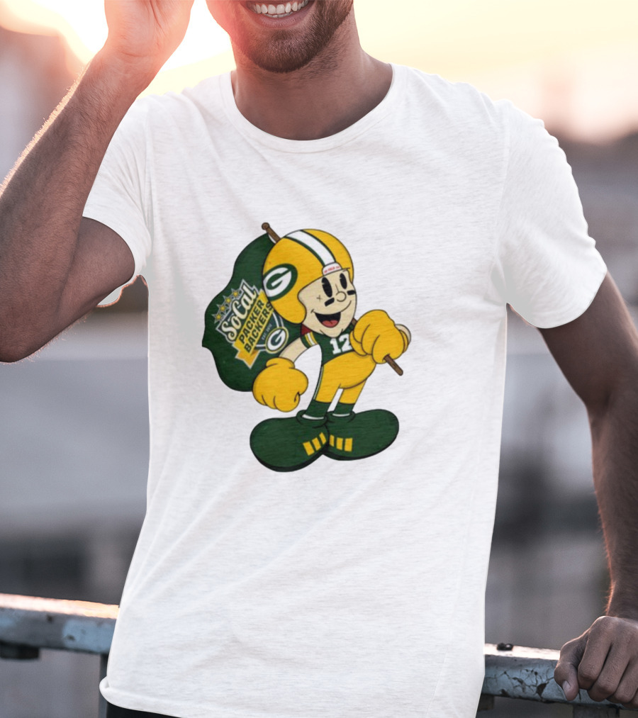 Socal Packer Backers 12 Retro Cartoon Football Character T-Shirt