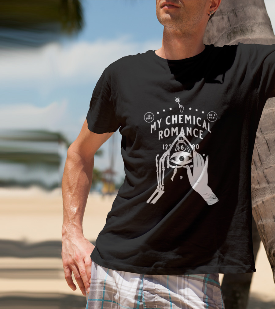 My Chemical Romance Spirit Board So Long Good Night Skeleton Hand Eye T-Shirt