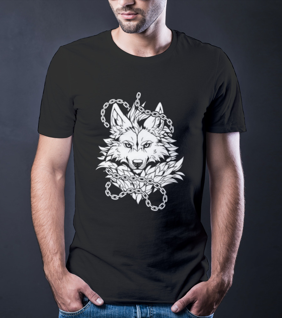Wolf Head Enclosed By Chains T-Shirt