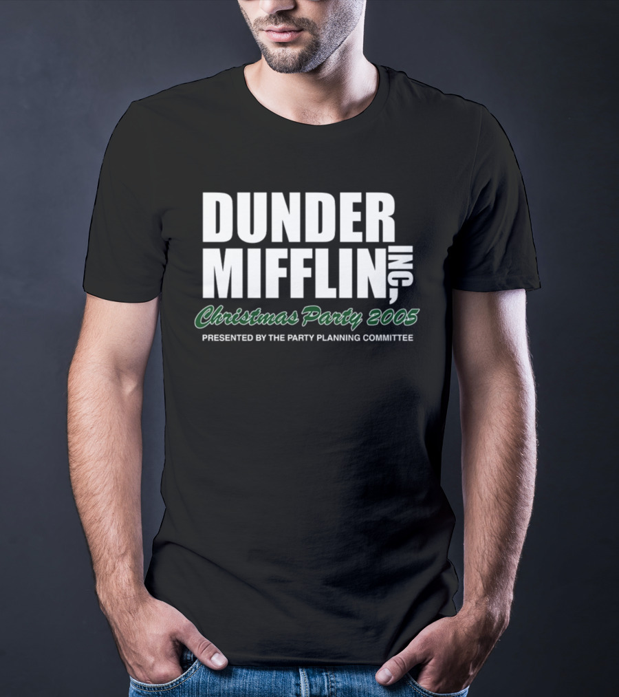 Dunder Mifflin Inc Christmas Party 2005 Presented By The Party Planning Committee Office Event T-Shirt