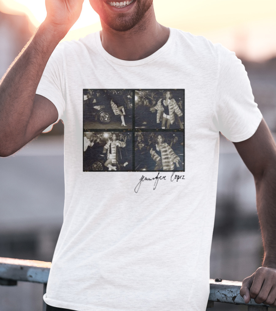 Jennifer Lopez Photo Collage With Signature T-Shirt